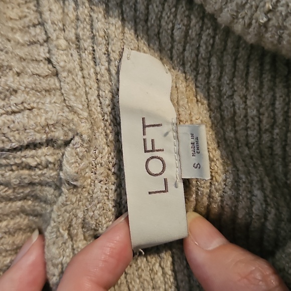 LOFT Beige Cowl Neck Sweater - Picture 3 of 6